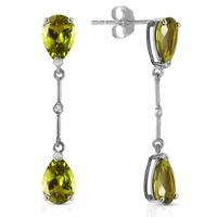 peridot and diamond drop earrings 60ctw in 9ct white gold