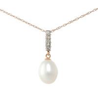 Pearl and Diamond Pendant Necklace 4.0ct in 9ct Rose Gold