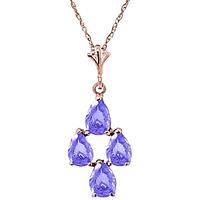 Pear Cut Tanzanite Pendant Necklace 1.5ctw in 9ct Rose Gold