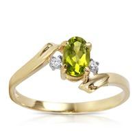 Peridot and Diamond Embrace Ring 0.45ct in 9ct Gold