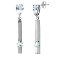 Peridot Bar Drop Earrings 4.25ctw in 9ct White Gold