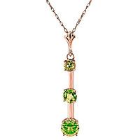 Peridot Bar Pendant Necklace 1.25ctw in 9ct Rose Gold