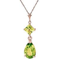 Peridot Droplet Pendant Necklace 2.0ctw in 9ct Rose Gold