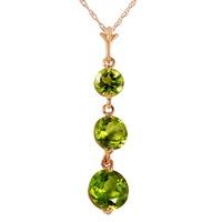 Peridot Trinity Pendant Necklace 3.6ctw in 9ct Rose Gold