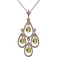 Peridot Quadruplo Milan Pendant Necklace 1.2ctw in 9ct Rose Gold