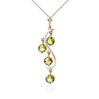 Peridot Dream Catcher Pendant Necklace 2.25ctw in 9ct Rose Gold