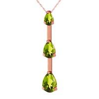 Peridot Trinity Pendant Necklace 1.71ctw in 9ct Rose Gold