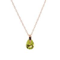 Pear Cut Peridot Pendant Necklace 0.68ct in 9ct Rose Gold