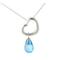 Pear Cut Blue Topaz Pendant Necklace 2.25ct in 9ct White Gold