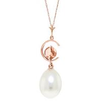 pearl and citrine pendant necklace 45ctw in 9ct rose gold