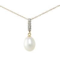 Pearl and Diamond Pendant Necklace 4.0ct in 9ct Gold