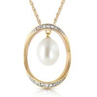 Pearl and Diamond Pendant Necklace 4.0ct in 9ct Gold