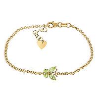 Peridot Adjustable Butterfly Bracelet 0.6ctw in 9ct Gold