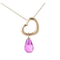 Pear Cut Pink Topaz Pendant Necklace 2.25ct in 9ct Rose Gold