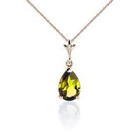 Peridot Belle Pendant Necklace 1.5ct in 9ct Rose Gold