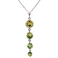 Peridot Quadruplo Pendant Necklace 3.9ctw in 9ct Rose Gold