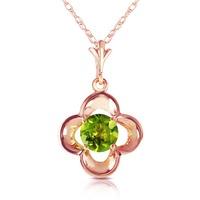 Peridot Corona Pendant Necklace 0.55ct in 9ct Rose Gold