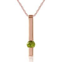 Peridot Bar Drop Pendant Necklace 0.25ct in 9ct Rose Gold