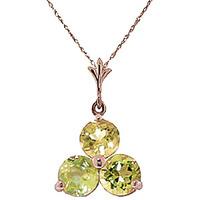 Peridot Trinity Pendant Necklace 0.75ctw in 9ct Rose Gold