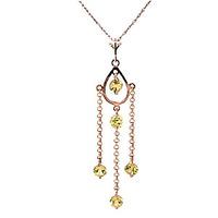 Peridot Faro Pendant Necklace 1.5ctw in 9ct Rose Gold