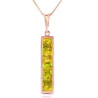 Peridot Channel Set Pendant Necklace 2.25ctw in 9ct Rose Gold