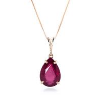 Pear Cut Ruby Pendant Necklace 5.0ct in 9ct Rose Gold