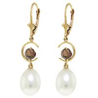 Pearl and Garnet Drop Earrings 9.0ctw in 9ct Gold