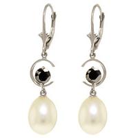 Pearl and Diamond Drop Earrings 8.0ctw in 9ct White Gold