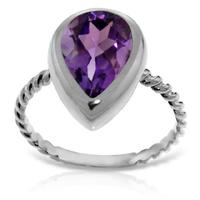 Pear Cut Amethyst Ring 2.5ct in 9ct White Gold