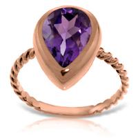 Pear Cut Amethyst Ring 2.5ct in 9ct Rose Gold