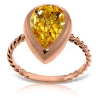 pear cut citrine ring 25ct in 9ct rose gold