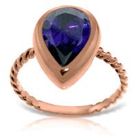 Pear Cut Sapphire Ring 3.5ct in 9ct Rose Gold