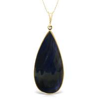 Pear Cut Sapphire Pendant Necklace 21.0ctw in 9ct Gold