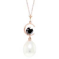 Pearl and Diamond Pendant Necklace 4.0ct in 9ct Rose Gold