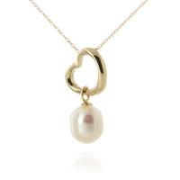 Pear Cut Pearl Pendant Necklace 4.0ct in 9ct Gold