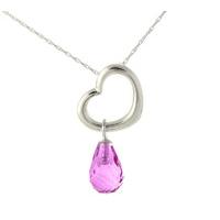 Pear Cut Pink Topaz Pendant Necklace 2.25ct in 9ct White Gold