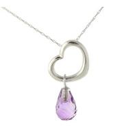 Pear Cut Amethyst Pendant Necklace 2.25ct in 9ct White Gold