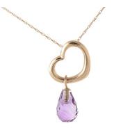 Pear Cut Amethyst Pendant Necklace 2.25ct in 9ct Rose Gold