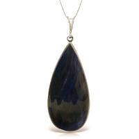 Pear Cut Sapphire Pendant Necklace 21.0ctw in 9ct White Gold