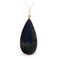 Pear Cut Sapphire Pendant Necklace 21.0ctw in 9ct Rose Gold