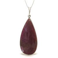 Pear Cut Ruby Pendant Necklace 20.0ctw in 9ct White Gold