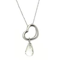 pear cut white topaz pendant necklace 225ct in 9ct white gold