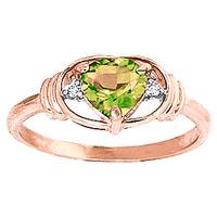 peridot and diamond ring 06ct in 9ct rose gold