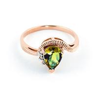 Peridot and Diamond Belle Ring 1.5ct in 9ct Rose Gold