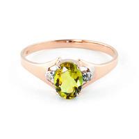 Peridot and Diamond Desire Ring 0.75ct in 9ct Rose Gold