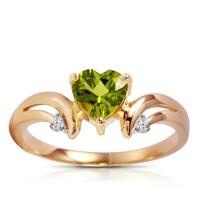 peridot and diamond ring 125ct in 9ct rose gold