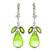 peridot and blue topaz drop earrings 144ctw in 9ct white gold