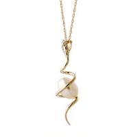 Pearl and Diamond Serpent Pendant Necklace 4.0ct in 9ct Gold