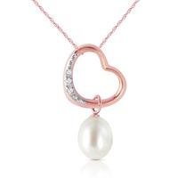 Pearl and Diamond Pendant Necklace 4.0ct in 9ct Rose Gold