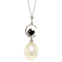 Pearl and Diamond Pendant Necklace 4.0ct in 9ct White Gold